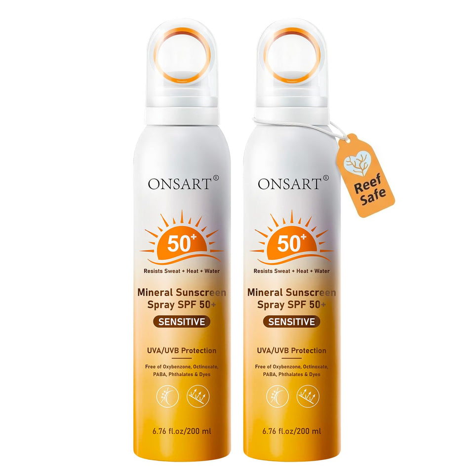 ONSART front packaging showing two spray bottles, clear value for families