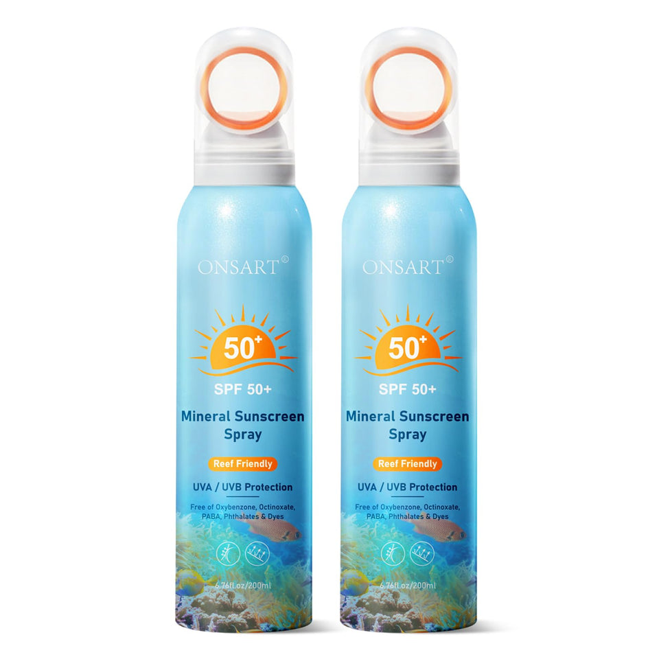 ONSART front packaging showing SPF 50+ and reef-safe benefits