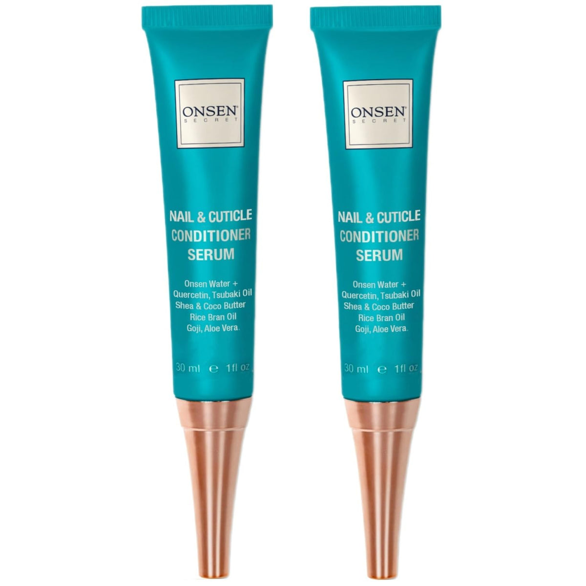 Onsen Secret front packaging showing the two 30 ml tubes and benefits