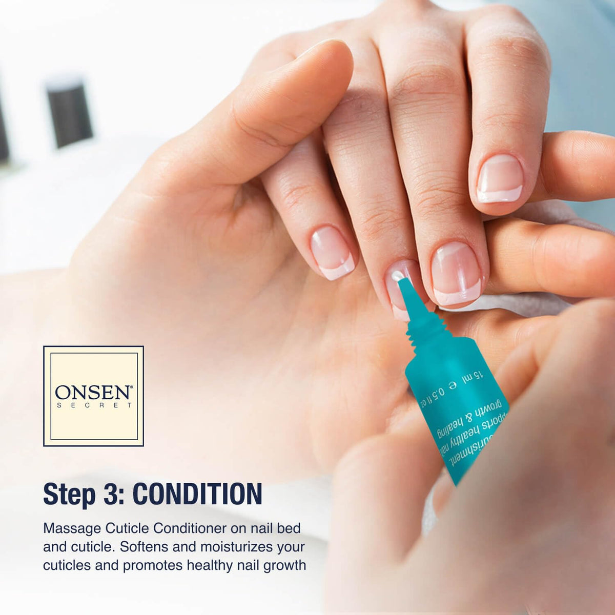 Onsen Secret serum texture on back of hand demonstrating non-greasy finish