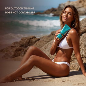 Onyx being applied outdoors before sun exposure for enhanced tan