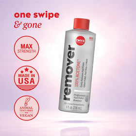 Onyx Professional close-up of clear acetone liquid emphasizing pure solvent strength