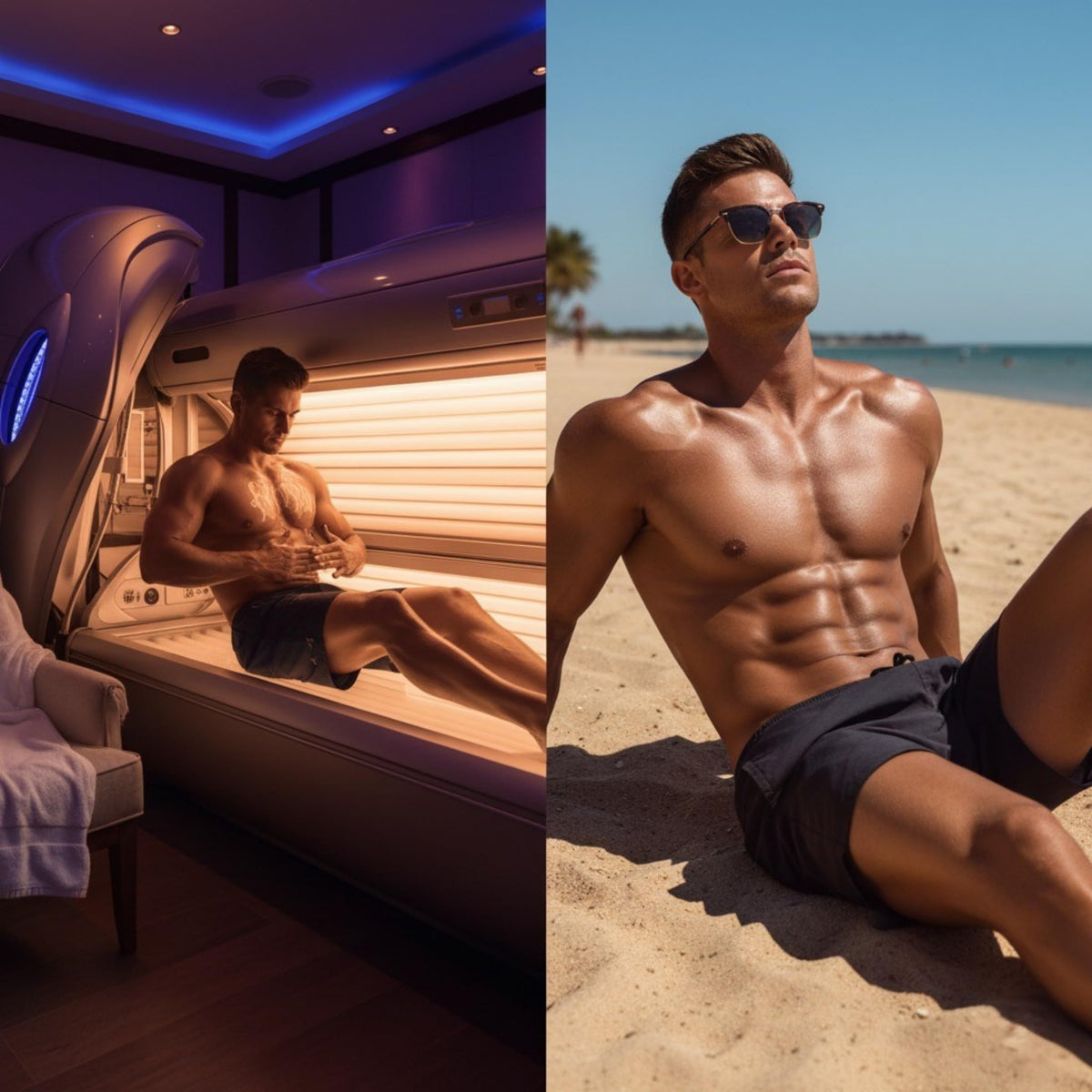 Onyx HE in a casual beach setting showing bronzed skin and lifestyle appeal