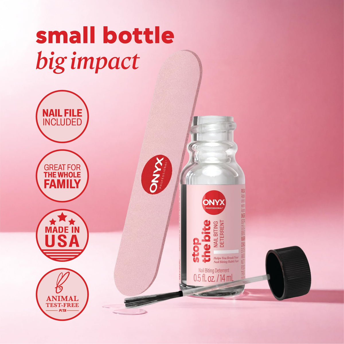Onyx Professional application on fingernail illustrating discreet no-color protection