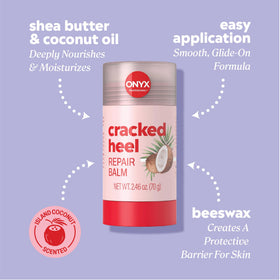 Onyx Professional applying roll-on balm to heel for fast hydration