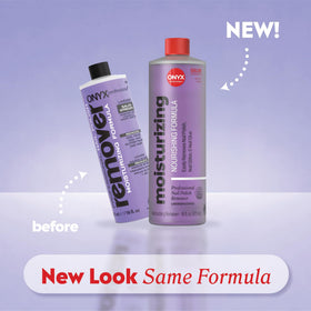 Onyx Professional label close-up highlighting acetone formula and benefits