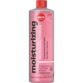 Onyx Professional front bottle showing strawberry-scented gel and clear branding, convenient size
