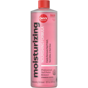 Onyx Professional front bottle showing strawberry-scented gel and clear branding, convenient size