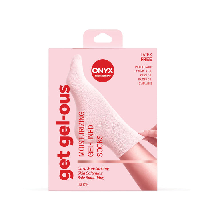 Onyx Professional front packaging showing reusable gel socks benefit
