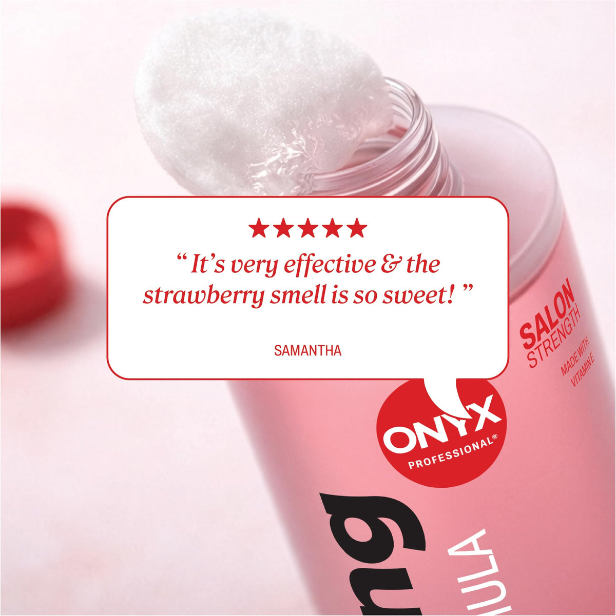 Onyx Professional in-use soak bowl with fingers indicating efficient polish removal