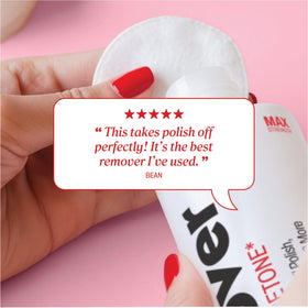 Onyx Professional remover in use soaking bowl, fast gel and glitter removal