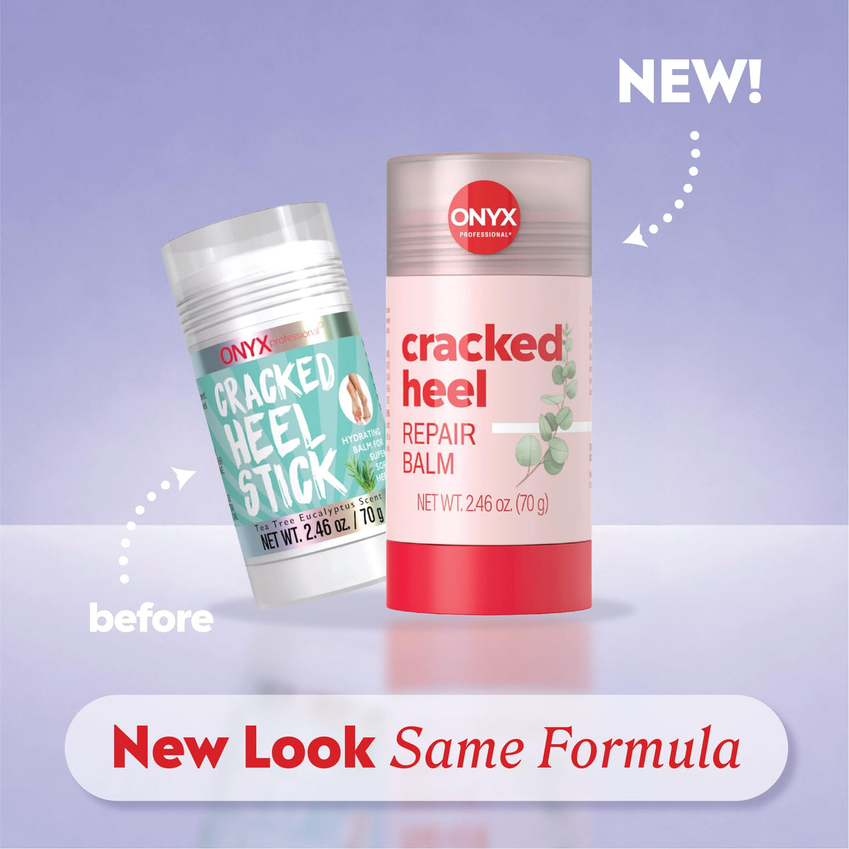 Onyx Professional balm stick applying to heel for targeted hydration and no-mess use