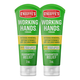 O'Keeffe's tube front view showing product name and size, clear benefit for rough hands