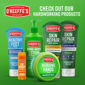 O'Keeffe's product label and directions clear for easy usage and ingredient reference