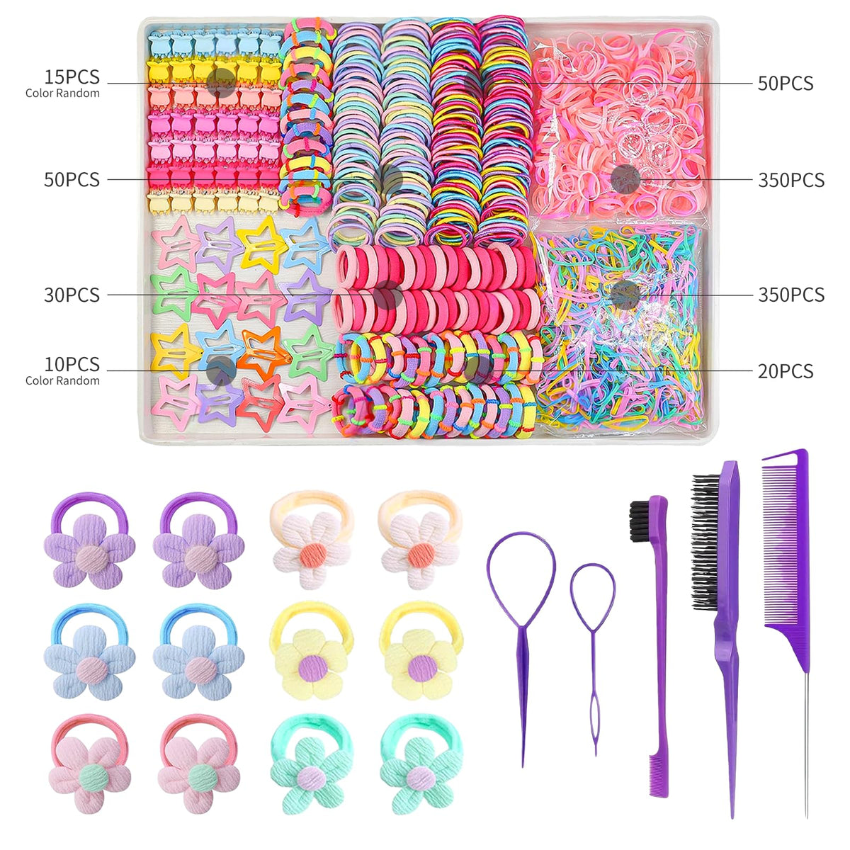 Ooosonlu colorful elastics spread displaying many hues for outfit matching