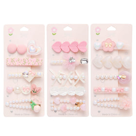 Ooosonlu front view of three resin hair clips shows polished designs and gift-ready pack