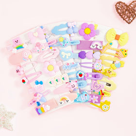 Ooosonlu assorted rabbit flower bow clips displayed to show pattern variety