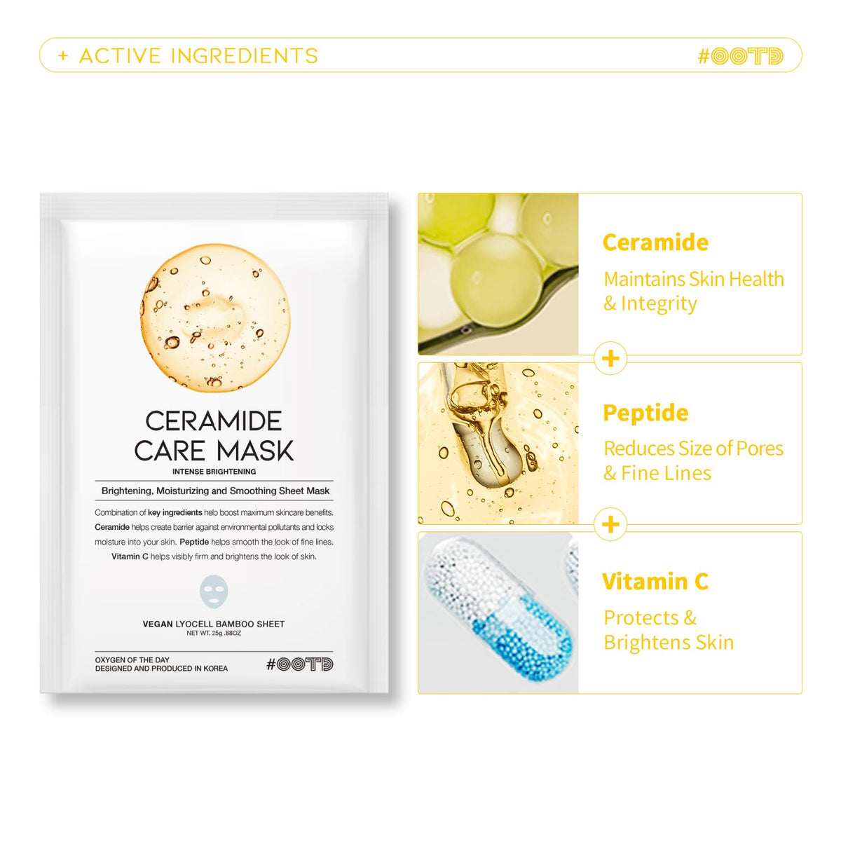 #OOTD ceramide mask label with ingredients to illustrate barrier repair benefit