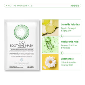 #OOTD cica mask applied to face demonstrating calming and soothing effect