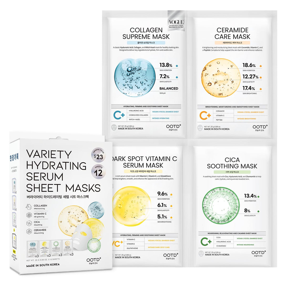 #OOTD front packaging showing 12-count variety pack and clear benefits