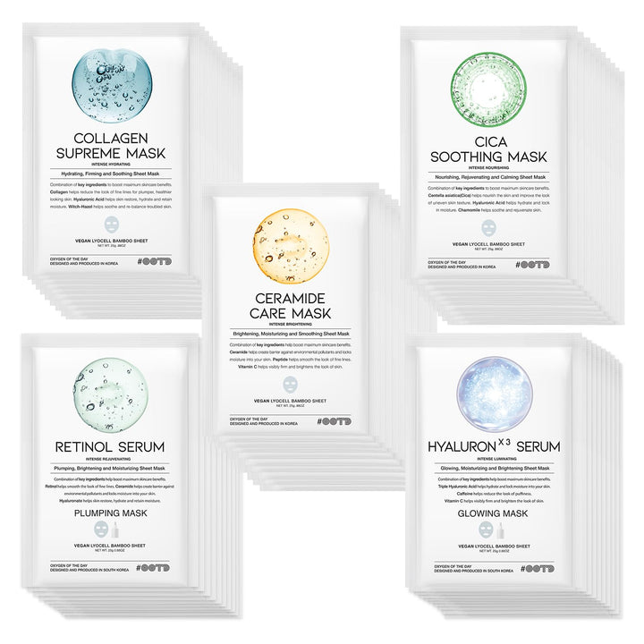 #OOTD front packaging of 50Combo mask gift pack showing variety and convenience