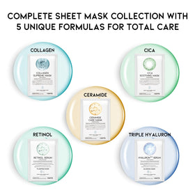 #OOTD assortment of opened masks showing different sheet types and targeted serums