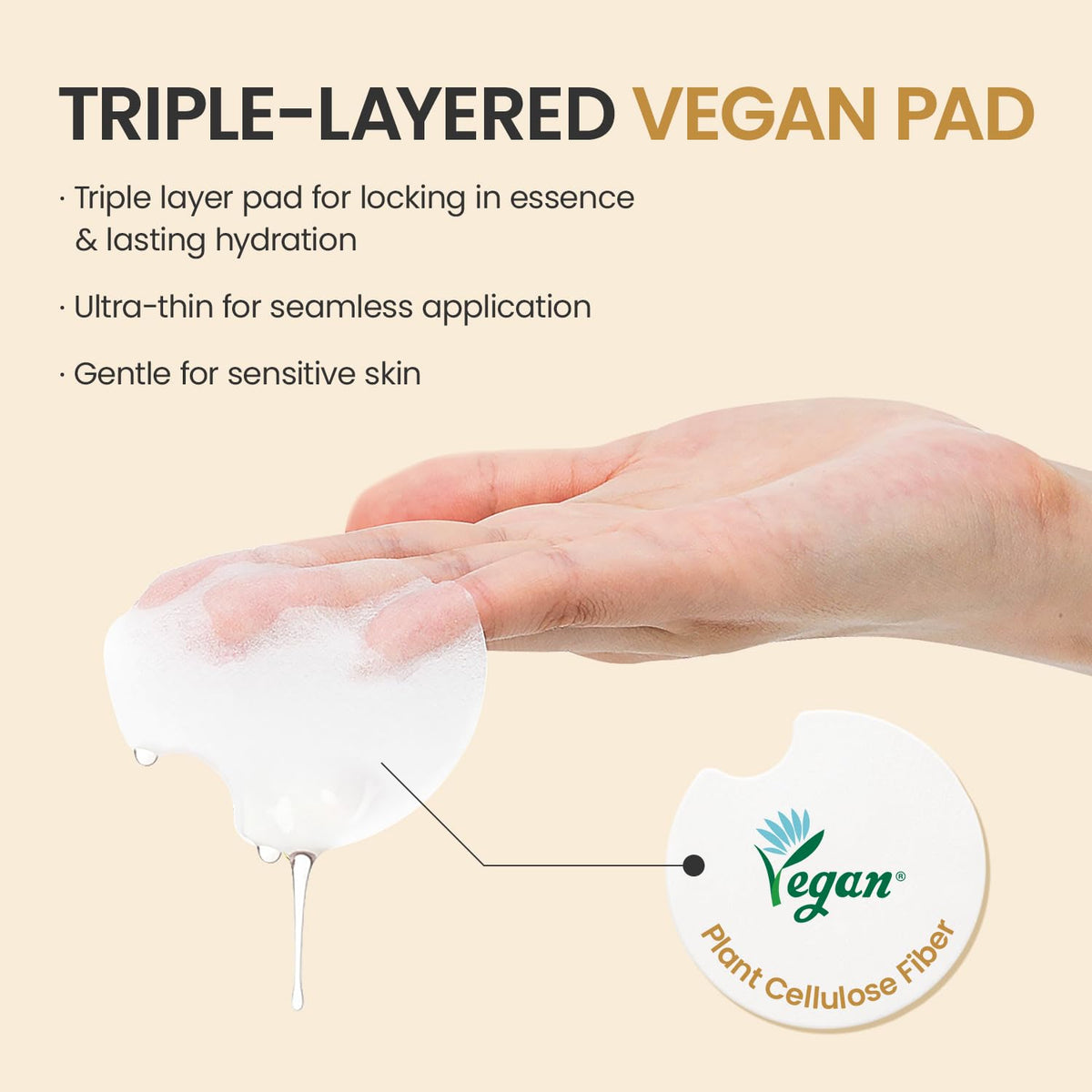 #OOTD pad pressed to cheek as mini mask demonstrating instant hydration
