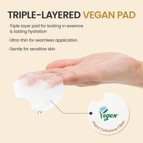 #OOTD pad pressed to cheek as mini mask demonstrating instant hydration