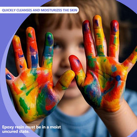 ootdart product in use on artist hands removing epoxy for faster cleanup