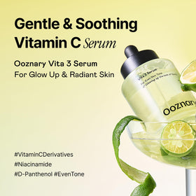 OOZNARY serum dropper releasing clear texture, shows fast-absorbing finish