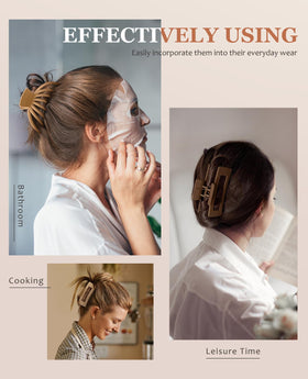 OPAUL claws used in a half-up style on model demonstrating gentle hold