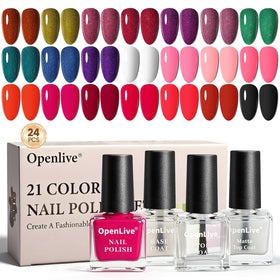 OpenLive front packaging showing 24 mini polish set and gift box, perfect present