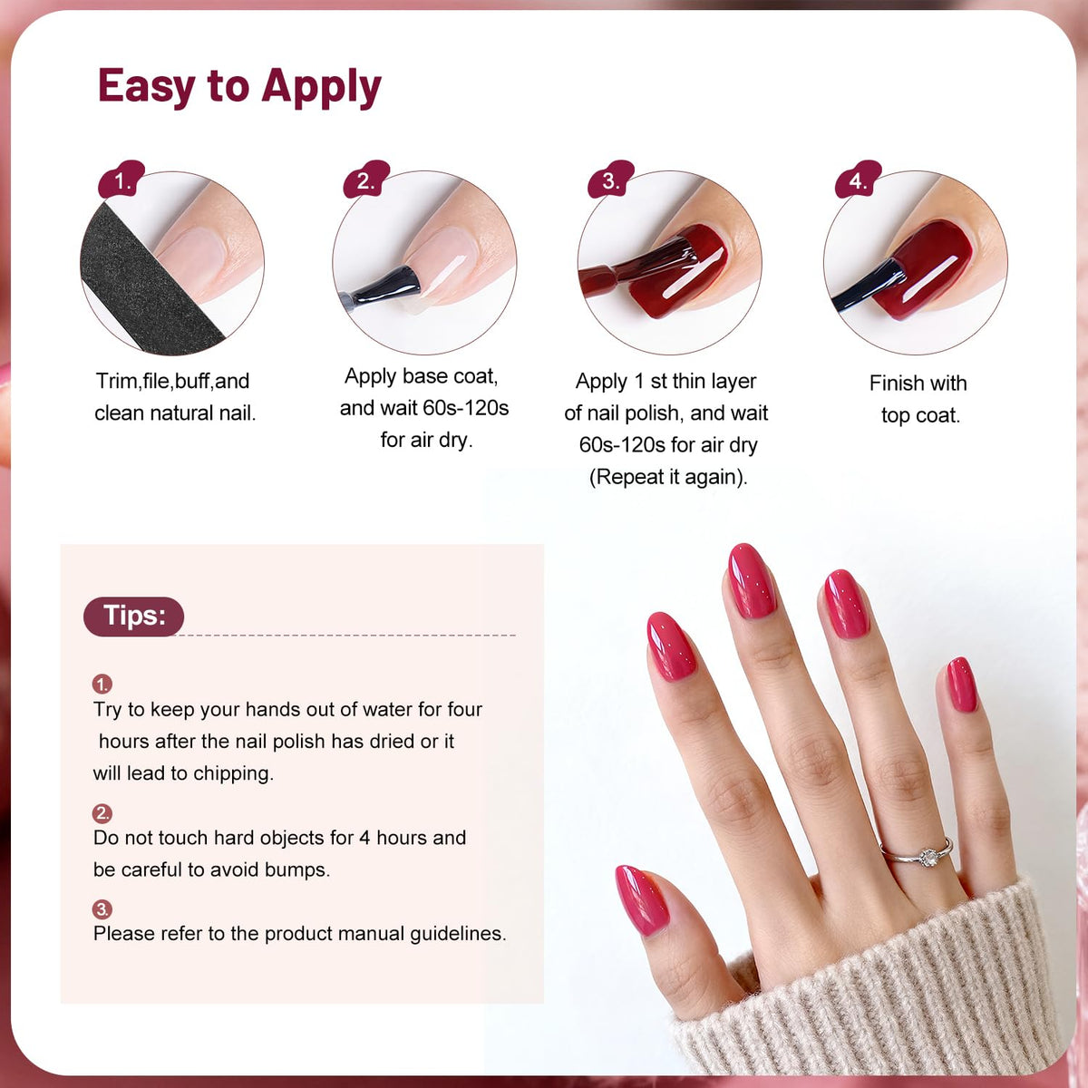 OpenLive manicure on hands in lifestyle scene demonstrating quick-dry convenience