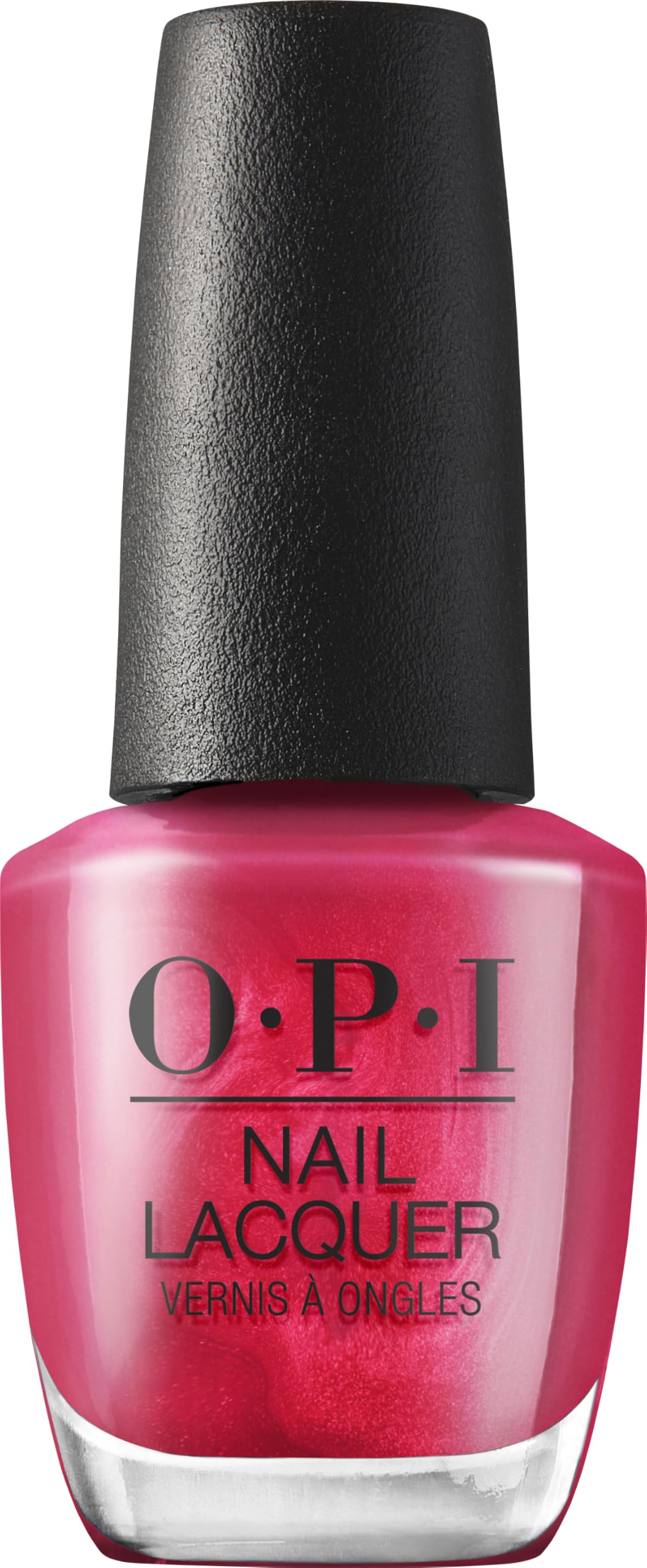 OPI bottle front view showing vivid 15 Minutes of Flame shade and shine