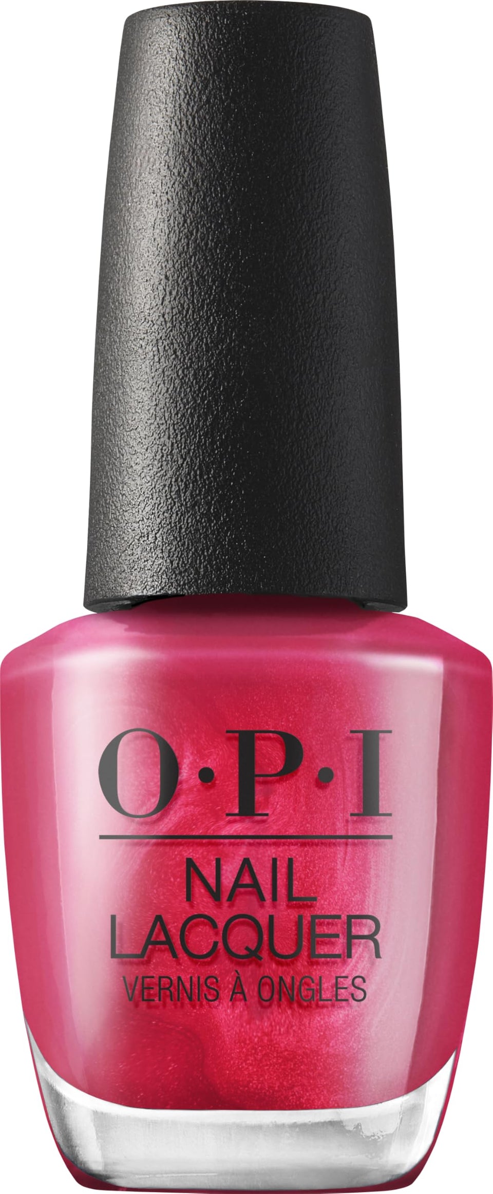OPI bottle front view showing vivid 15 Minutes of Flame shade and shine