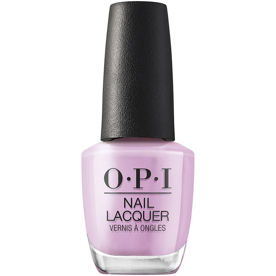 OPI bottle front view showing light purple crème finish and brand clarity