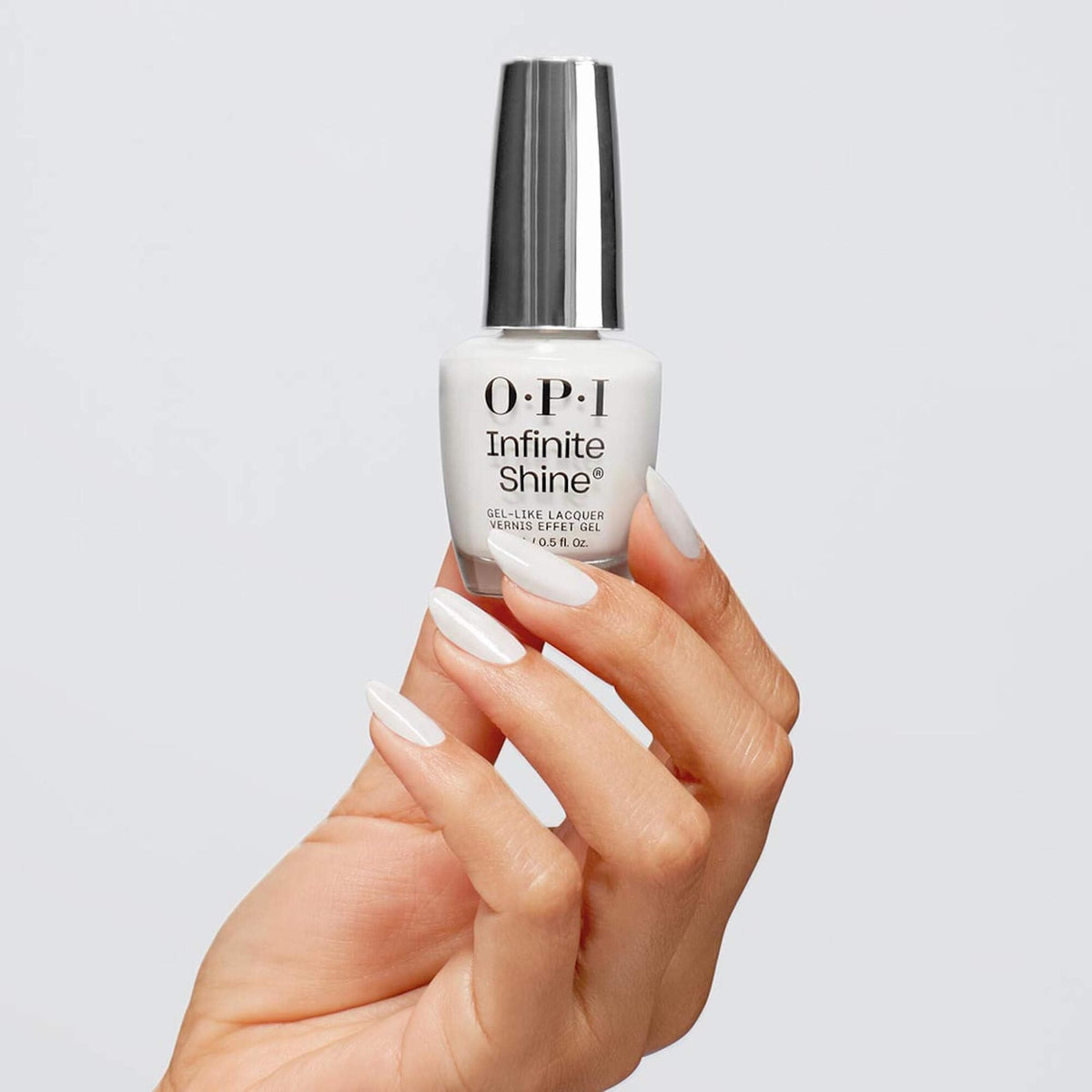 OPI Alpine Snow pro-wide brush close-up delivering even, streak-free application benefit