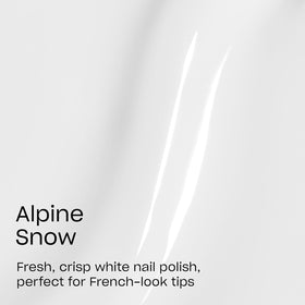 OPI Alpine Snow brush stroke close-up showing smooth streak-free coverage