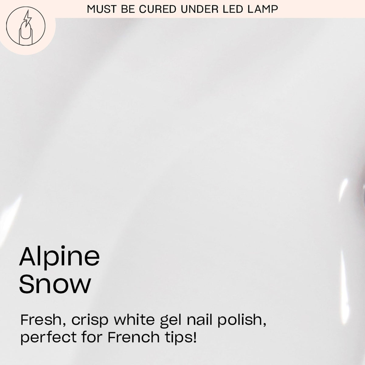 OPI brush stroke of Alpine Snow showing smooth coverage and opacity