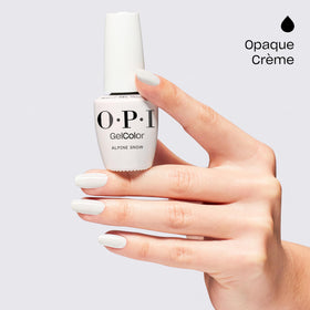 OPI French tip demonstration using Alpine Snow for crisp white edges