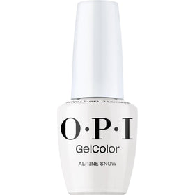OPI bottle front view showing Alpine Snow white gel and glossy finish