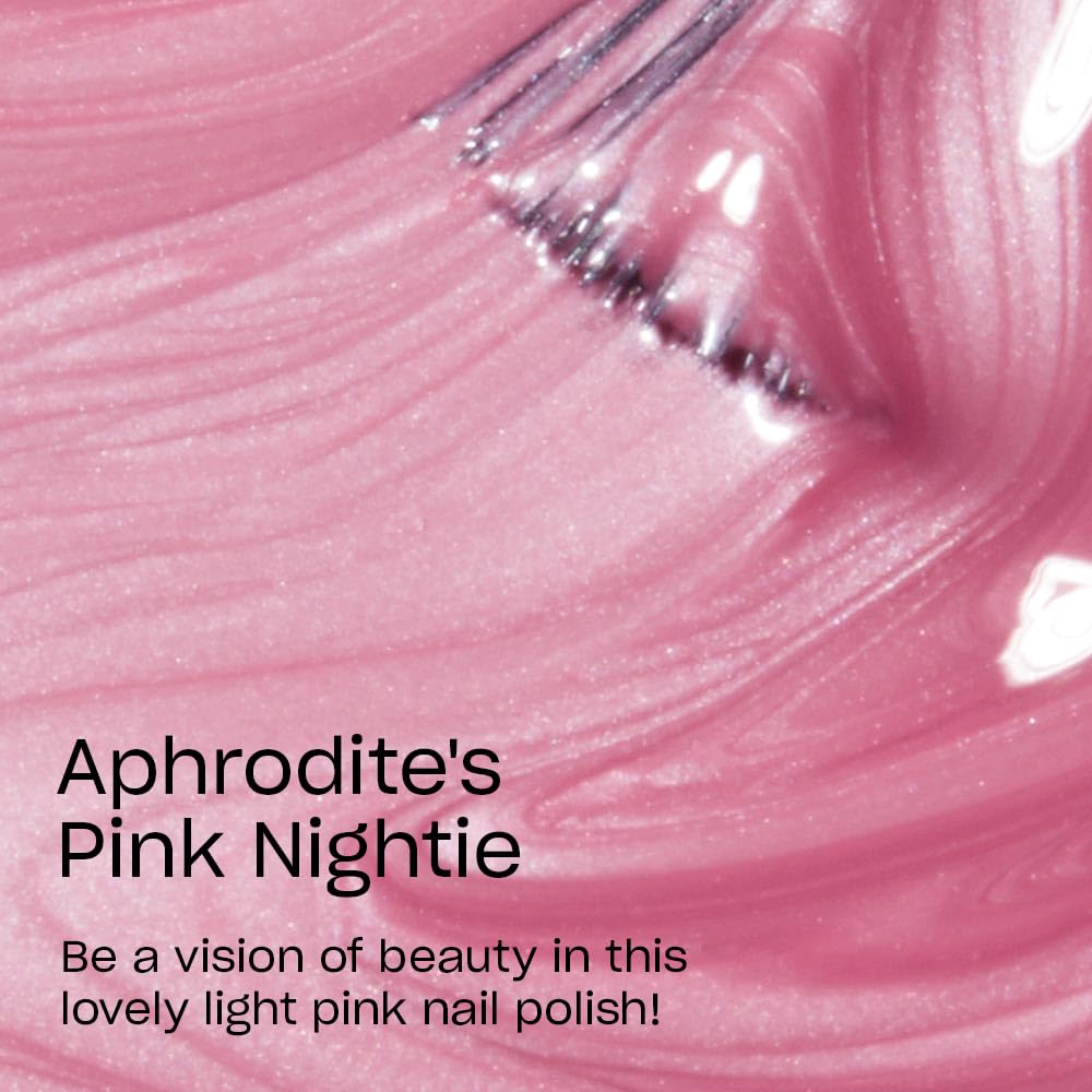 OPI brush applying Aphrodite's Pink Nightie for even, streak-free coverage