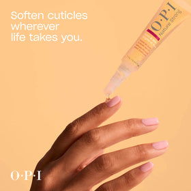 OPI applying serum on cuticles showing quick absorption and softer feel