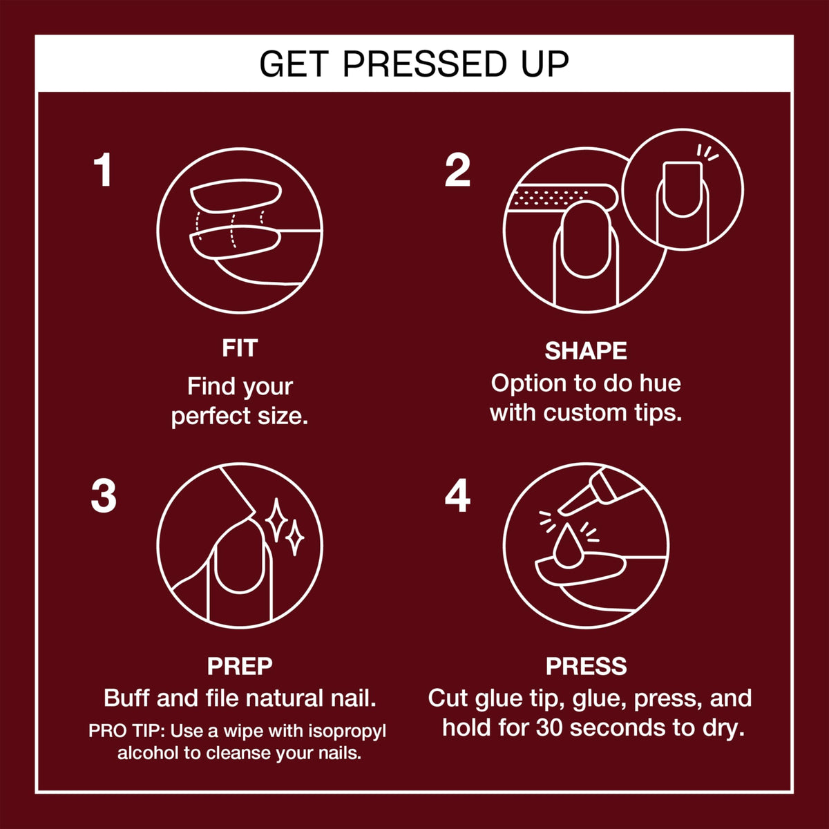 OPI application image pressing tip with glue, secure long-lasting wear