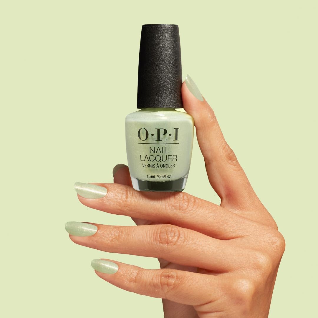OPI appointmint confirmed on fingernails lifestyle shot highlighting mint manicure durability
