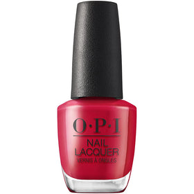 OPI bottle front view showing Art Walk in Suzi's Shoes vibrant red and glossy finish