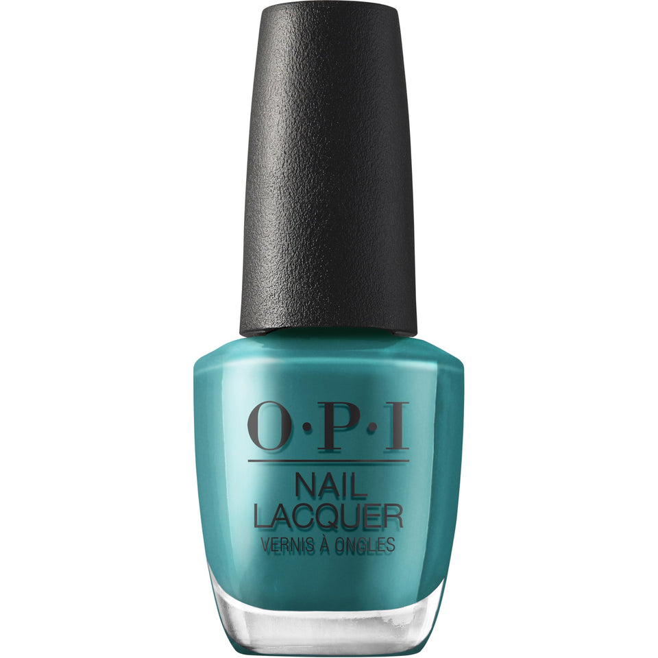 OPI Baby Tee-l bottle front view showing rich teal and branded cap for easy identification