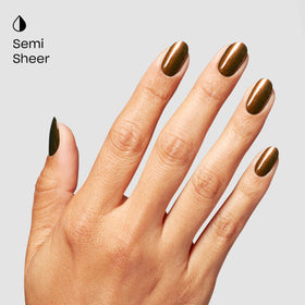 OPI Band Tease manicure on fingers in a casual setting showing wearable rock-inspired shine