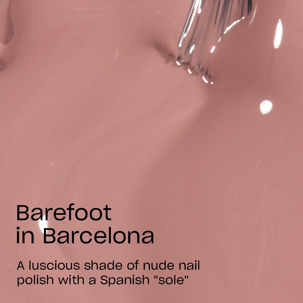 OPI Barefoot in Barcelona brush close-up demonstrating smooth even coverage