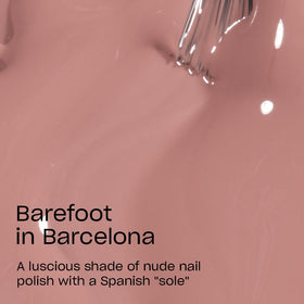 OPI Barefoot in Barcelona brush close-up demonstrating smooth even coverage